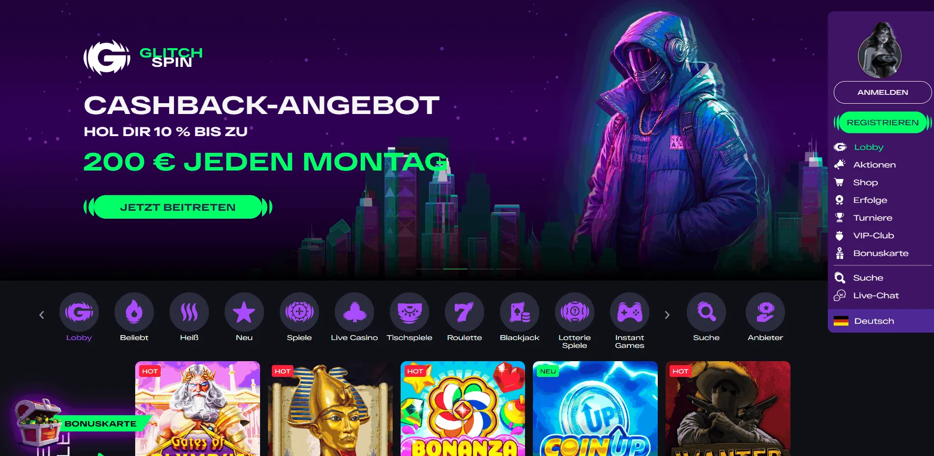 Glitchspin Casino Bonus